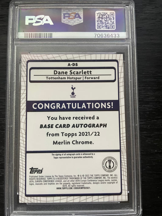 Dane Scarlett #A-DS – 2021 Topps Merlin Chrome UEFA Autographs (PSA 10 Mint)